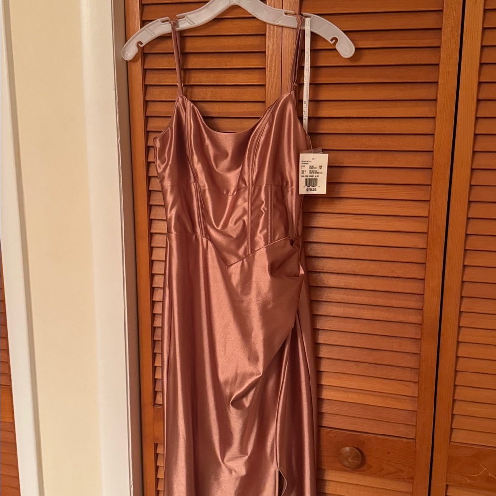 David’s Bridal Desert Coral Spaghetti Strap Corset dress size 8